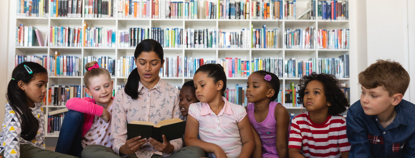 A teacher teaches her students